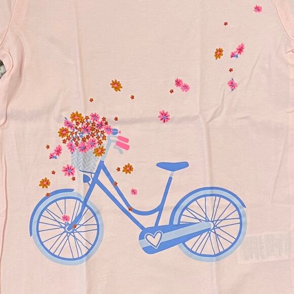 NWT J. Crew Girls' Pink Heart & Bicycle Graphic Cotton Tee - Picture 4 of 8